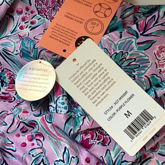 GOTTEX NWT GOLF AND TENNIS WEAR COOLING MOISTURE WICKING QUICK DRY TOP PURPLE - Picture 7 of 8